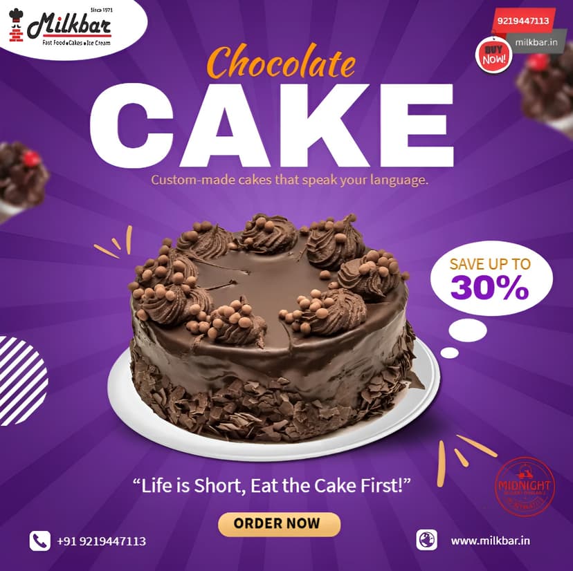 MilkBar Custom Cake Shop Promotional Banner